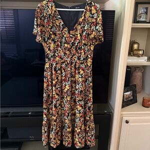 Madewell flower garden midi dress flutter sleeves Sz 4